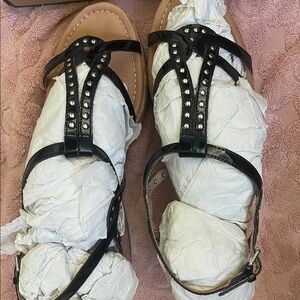 Corso Como Black Studded Leather Sandals